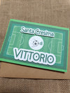 BIGLIETTO AUGURI CRESIMA CAMPO DI CALCIO
