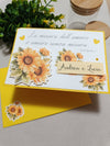 BIGLIETTO AUGURI MATRIMONIO GIRASOLI + TASCA PORTA SOLDI