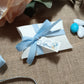 SCATOLA CUSCINO solo groffatura + 3/5 CONFETTI + NASTRO + TAG