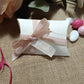 SCATOLA CUSCINO solo groffatura + 3/5 CONFETTI + NASTRO + TAG