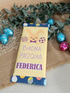 TAVOLETTA DI CIOCCOLATO BUONA PASQUA - coniglietto+nome