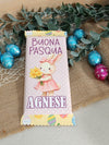 TAVOLETTA DI CIOCCOLATO BUONA PASQUA - coniglietto fiori+nome
