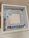 SHADOW BOX ELEFANTINO con INSERTO PER FOTO + NOME